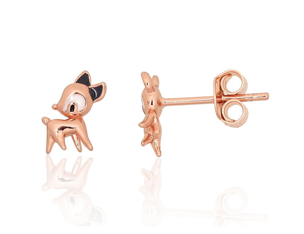 Silver stud earrings A2204157PAuRMLWMLBK Silver 925° red gold Plating Jewelery enamel  stud