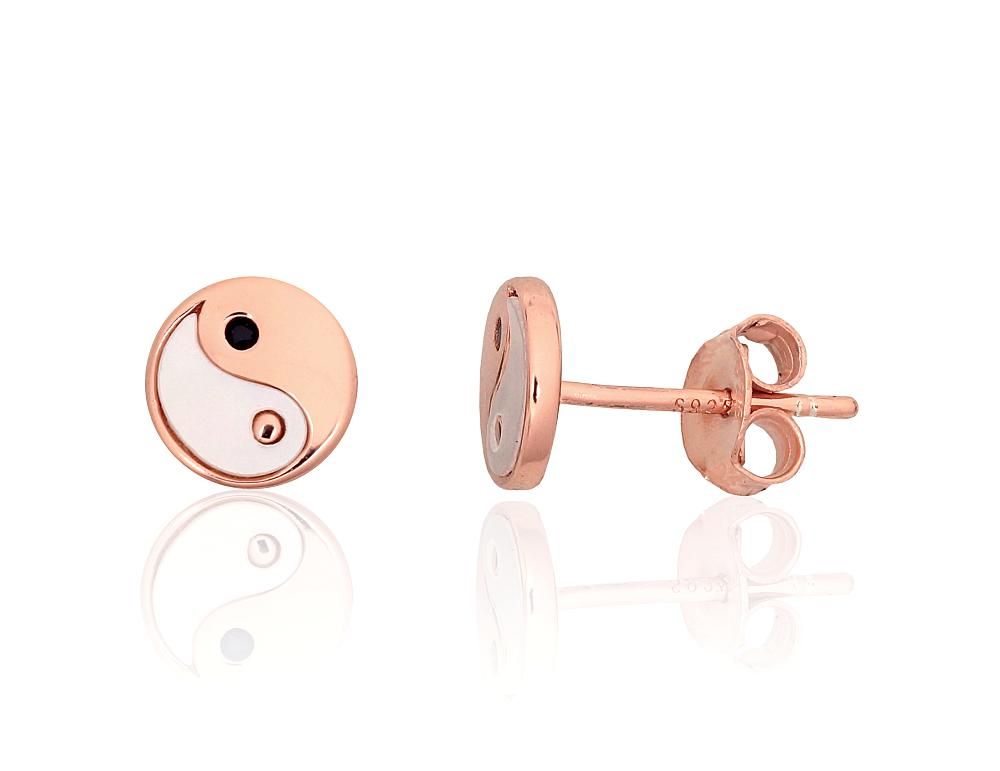Silver stud earrings A2204159PAuRCZBKPL Silver 925° red gold Plating Zirkons  Motherofpearl  stud