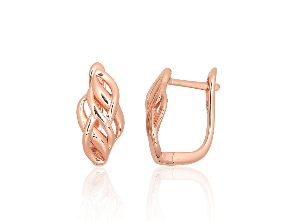 Silver earrings with 'english' lock A2204167PAuR Silver 925° red gold Plating "English" lock