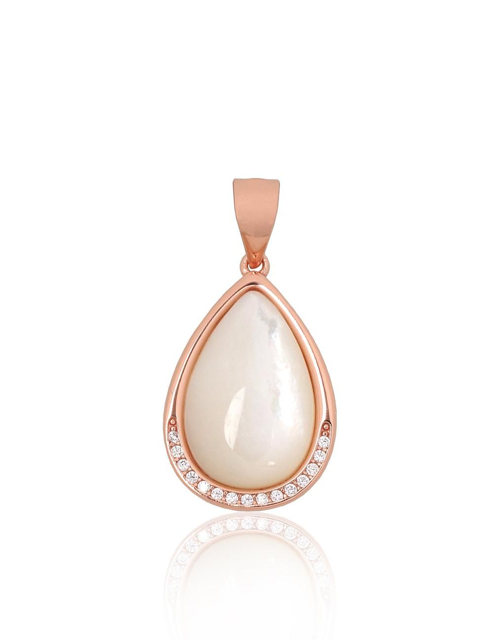 Silver pendant A2301997PAuRCZPL Silver 925° red gold Plating Zirkons  Motherofpearl  Gold plated