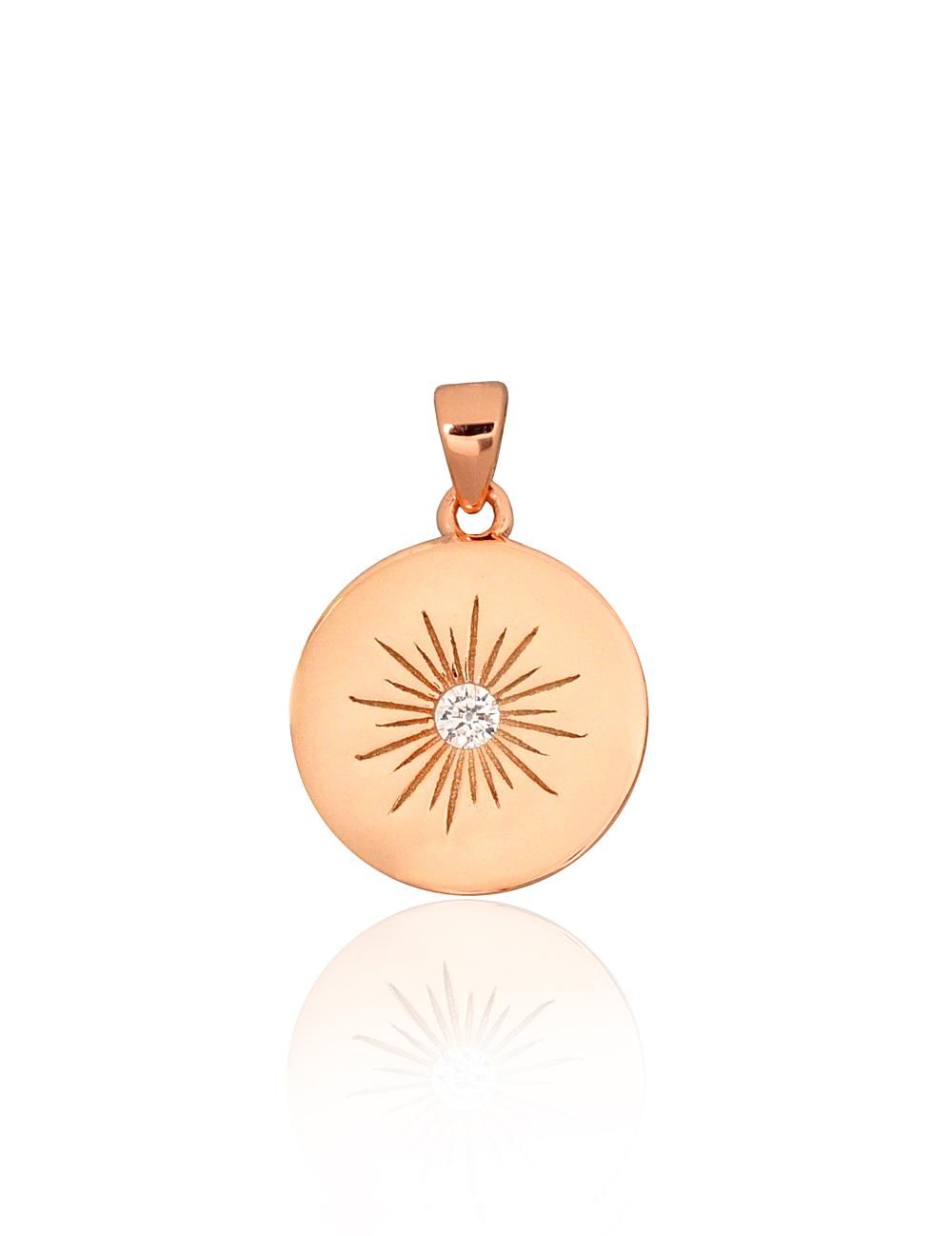 Silver pendant A2302050PAuRCZ Silver 925° red gold Plating Zirkons  Gold plated