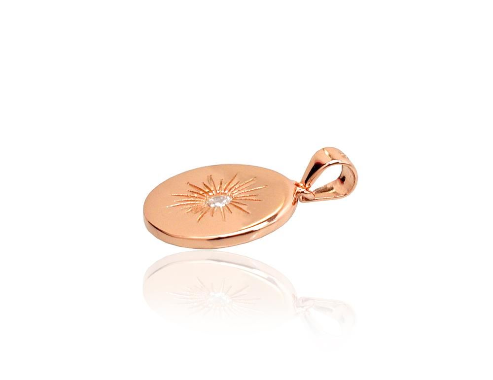 Silver pendant A2302050PAuRCZ Silver 925° red gold Plating Zirkons  Gold plated