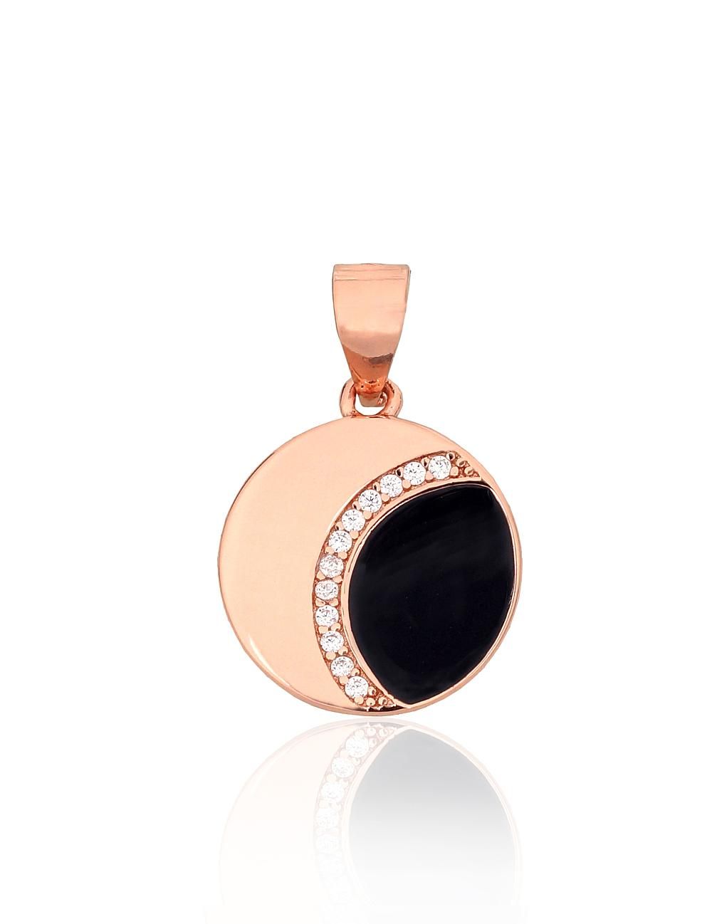 Silver pendant A2301998PAuRCZMLBK Silver 925° red gold Plating Zirkons  Jewelery enamel  Gold plated