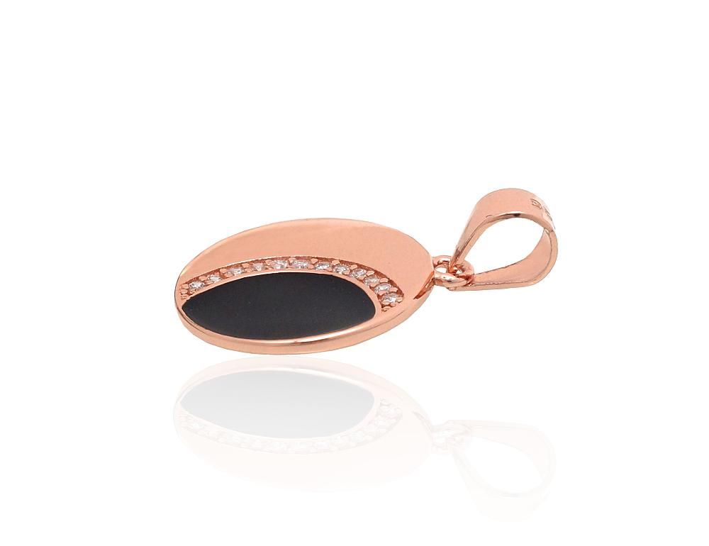 Silver pendant A2301998PAuRCZMLBK Silver 925° red gold Plating Zirkons  Jewelery enamel  Gold plated