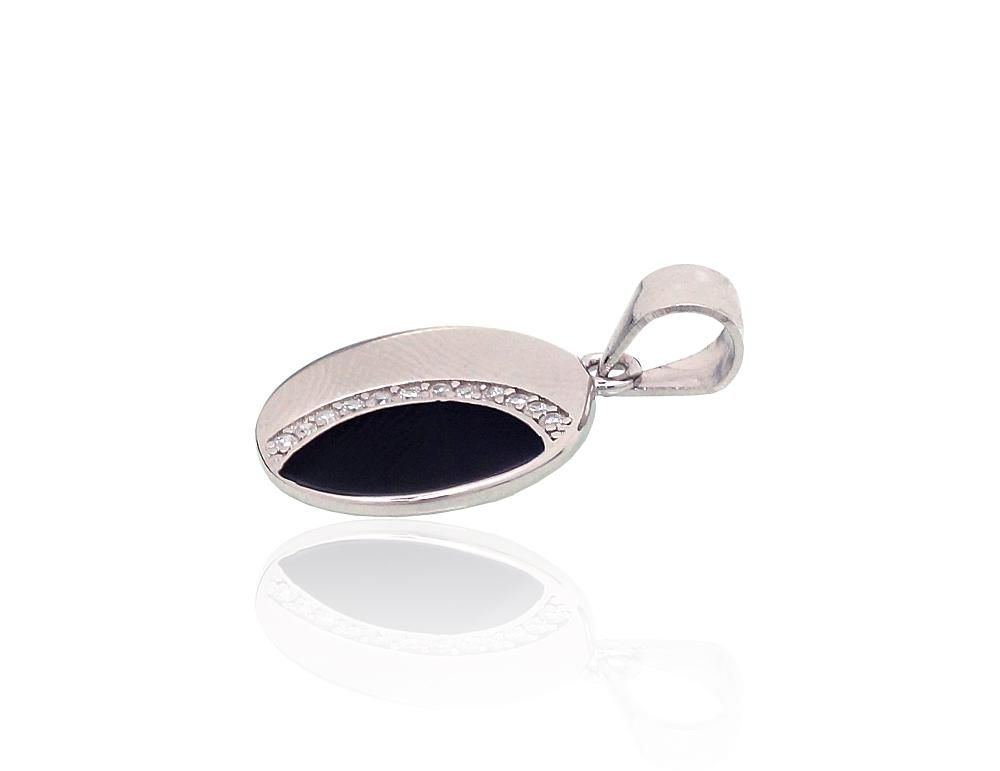 Silver pendant A2301998PRhGrCZMLBK Silver 925° Rhodium Plating Zirkons  Jewelery enamel  Women