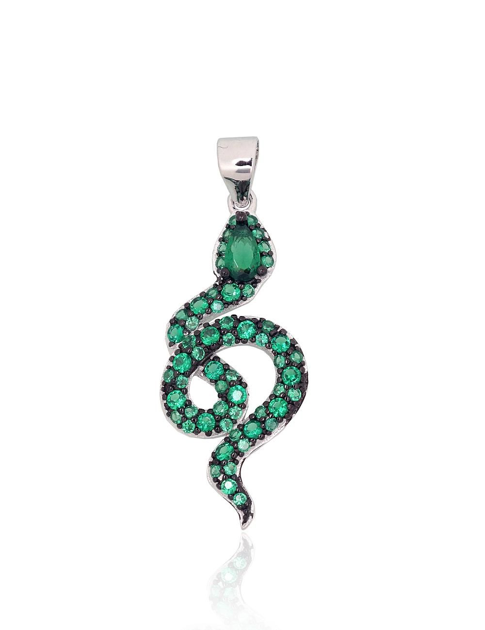 Silver pendant A2302000PRhGrPRhBkCZG Silver 925° Rhodium Plating Zirkons  Women