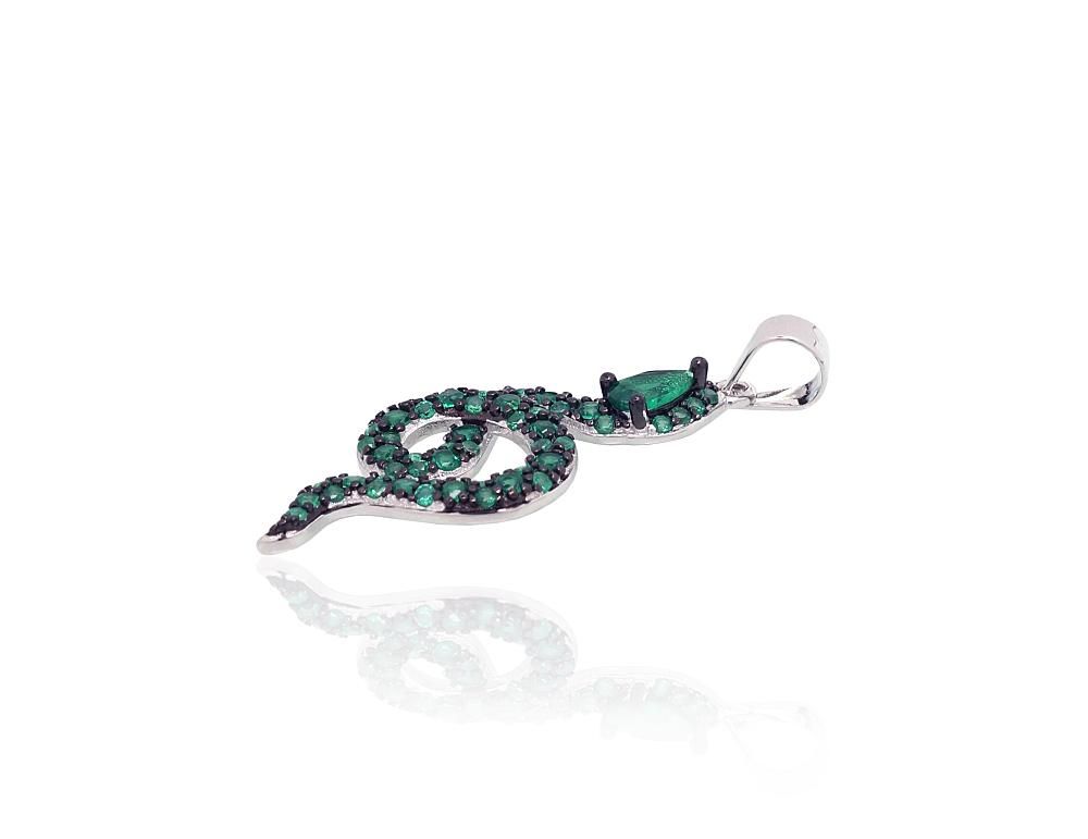 Silver pendant A2302000PRhGrPRhBkCZG Silver 925° Rhodium Plating Zirkons  Women