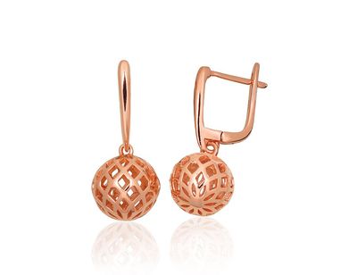 Silver earrings with 'english' lock A2204336PAuR Silver 925° red gold Plating "English" lock