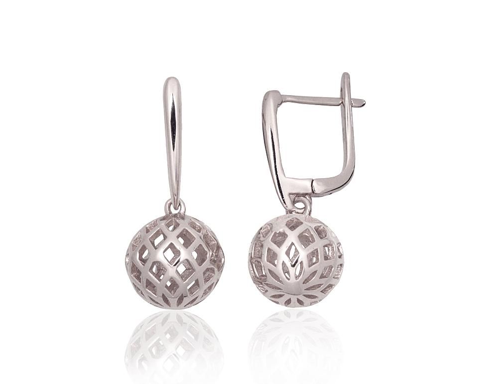 Silver earrings with 'english' lock A2204336PRhGr Silver 925° Rhodium Plating "English" lock