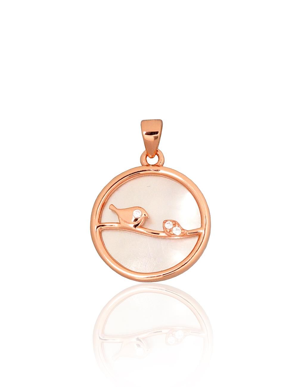 Silver pendant A2302051PAuRCZPLW Silver 925° red gold Plating Zirkons  Motherofpearl  Gold plated