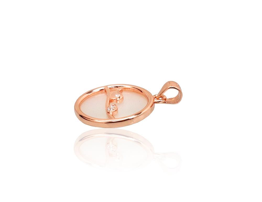 Silver pendant A2302051PAuRCZPLW Silver 925° red gold Plating Zirkons  Motherofpearl  Gold plated