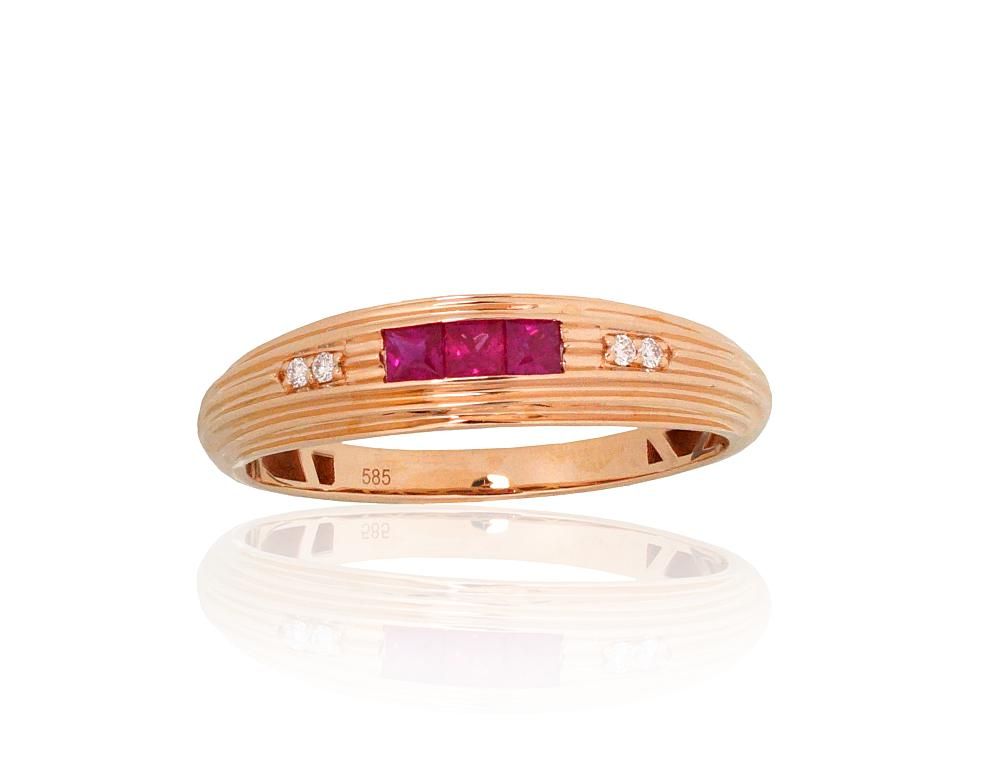 Gold ring A1101260AuRDIRB Red Gold 585° Diamonds  Ruby  With precious stones