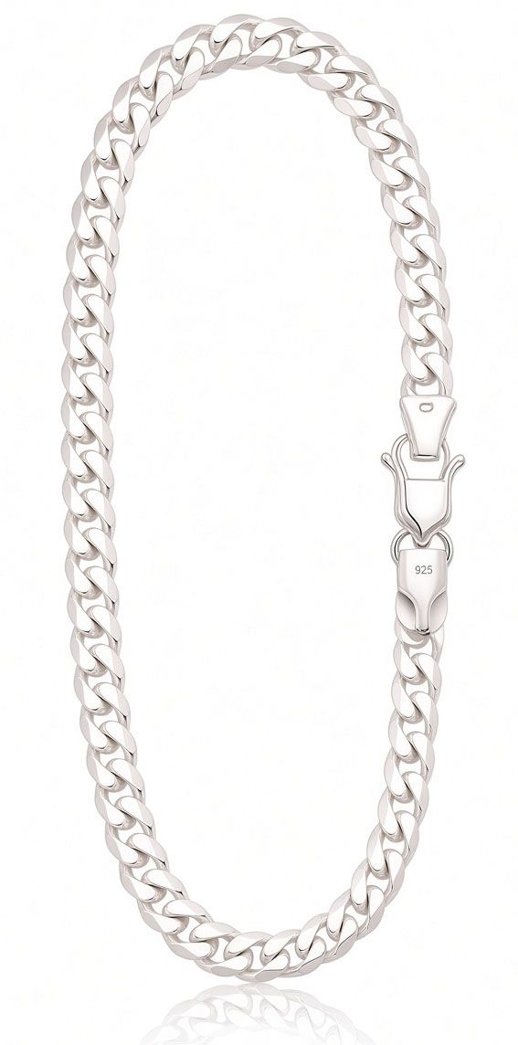Silver chain Double rombo 6 mm  diamond cut A2400155bracelet Silver 925° For man