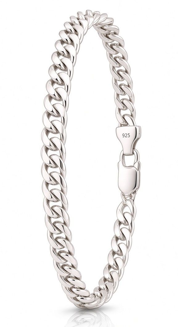 Silver chain Curb 6 mm A2400154bracelet Silver 925° For man