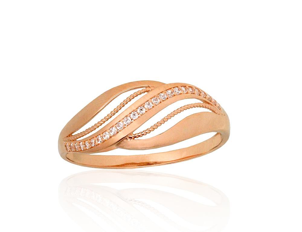 Gold ring A1101264AuRCZ Red Gold 585° Zirkons