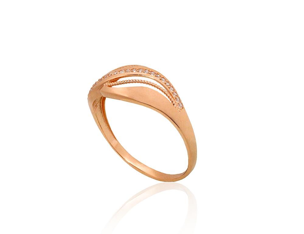 Gold ring A1101264AuRCZ Red Gold 585° Zirkons