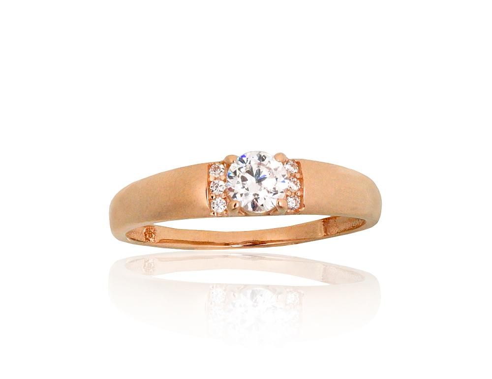 Gold ring A1101266AuRCZ Red Gold 585° Zirkons