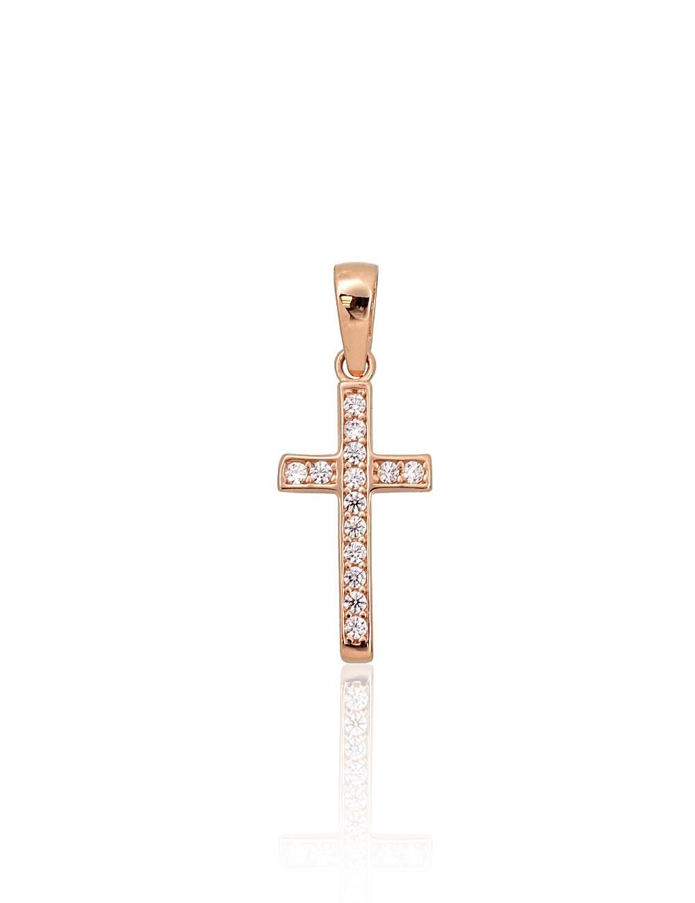Gold pendant A1300980AuRCZ Red Gold 585° Zirkons  Crosses and Icons