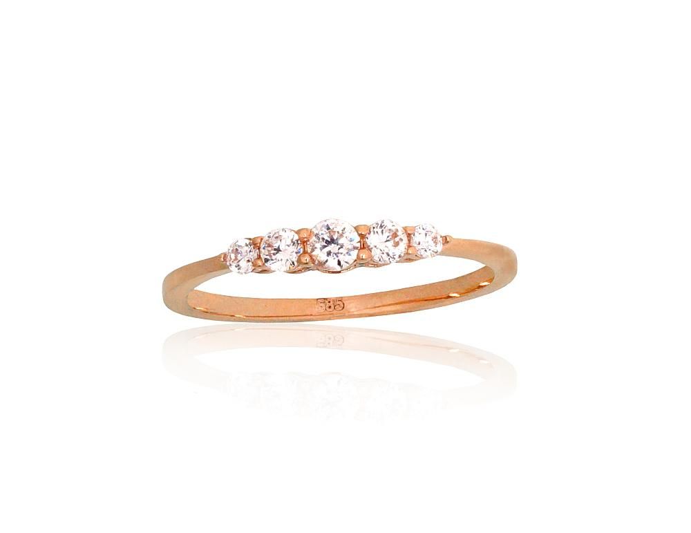 Gold ring A1101265AuRCZ Red Gold 585° Zirkons