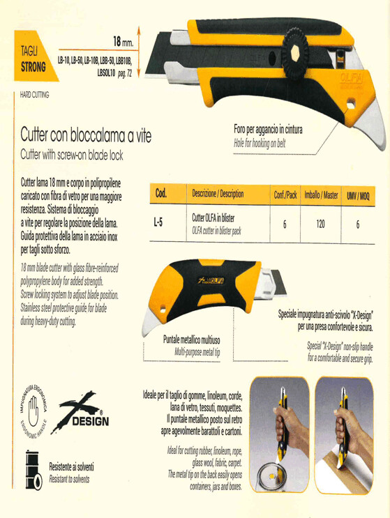 CUTTER OLFA CON BLOCCALAMA