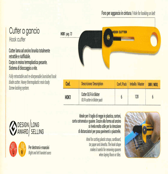 CUTTER OLFA A GANCIO