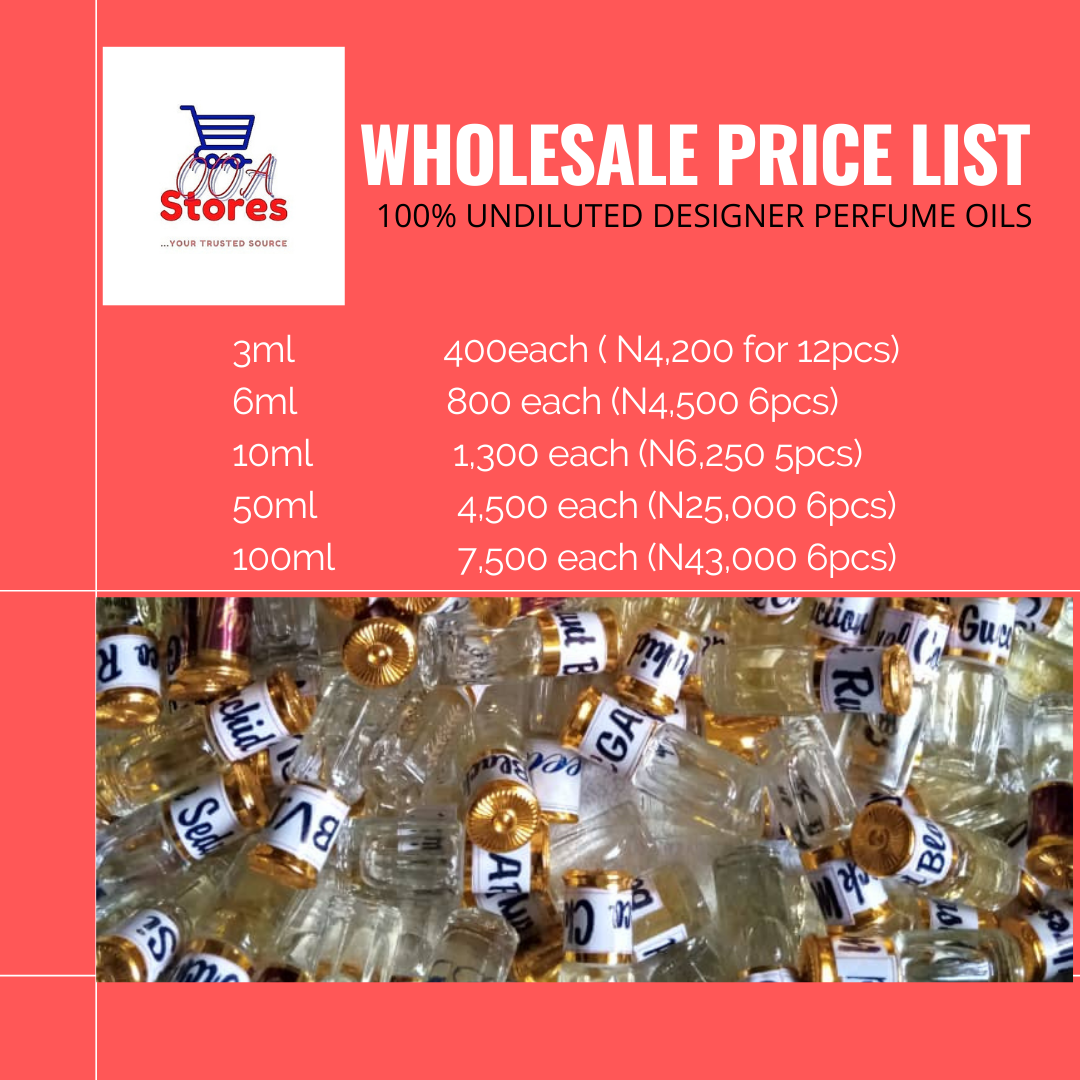wholesale perfume price list