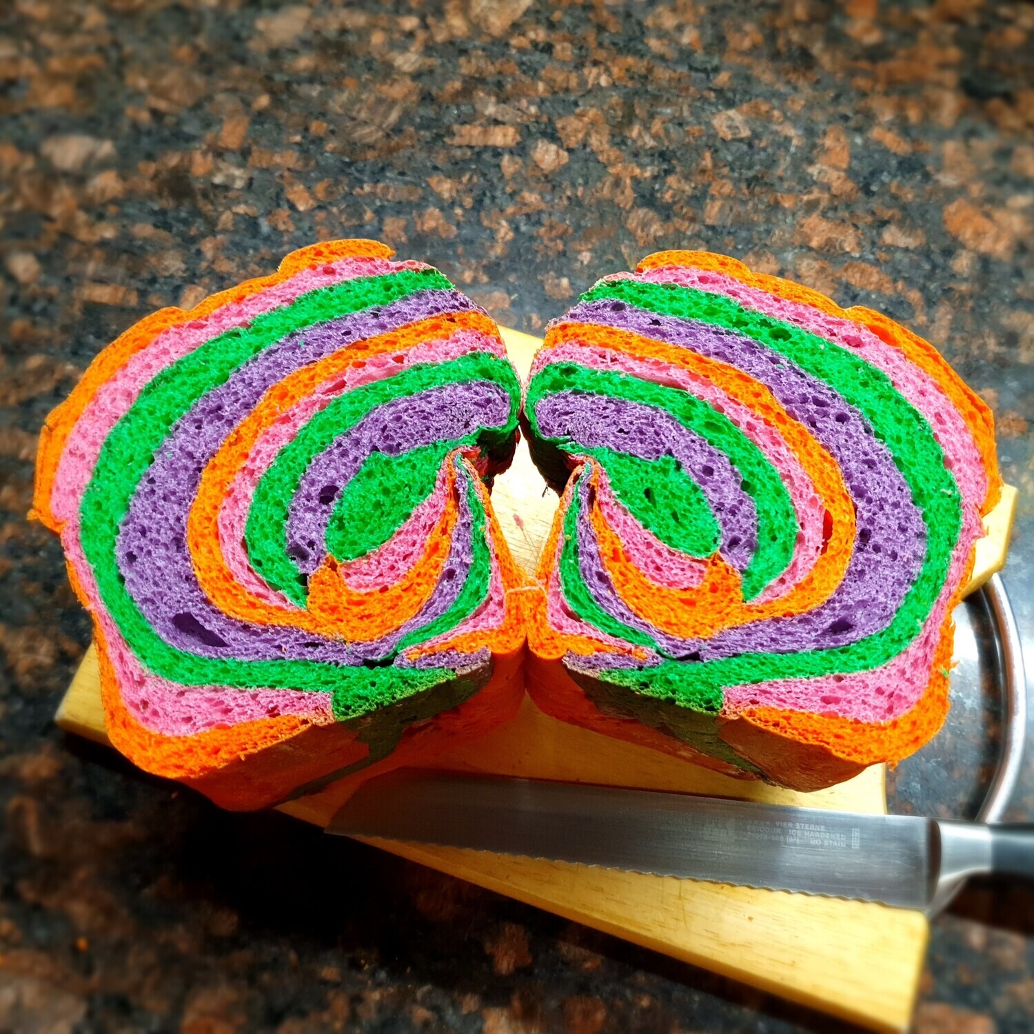 Rainbow Coloured Toast Loaf