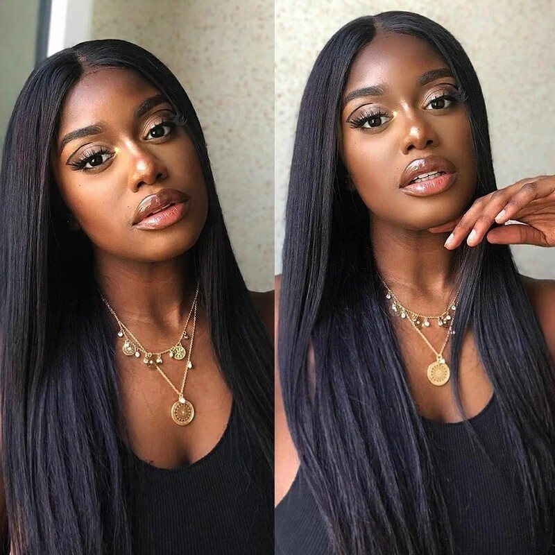 26 inch Peruvian 4x4 13x4 Closure Lace Front Human Hair Wigs Pre Plucked With Baby Hair Straight Lace Frontal Wig