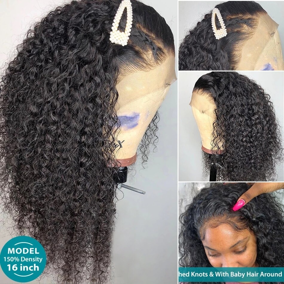 Deexp Wave Short Bob 13x4 Lace Front Human Hair Wigs Brazilian natural color Water Wave Frontal Wig For Black Women curly Closure