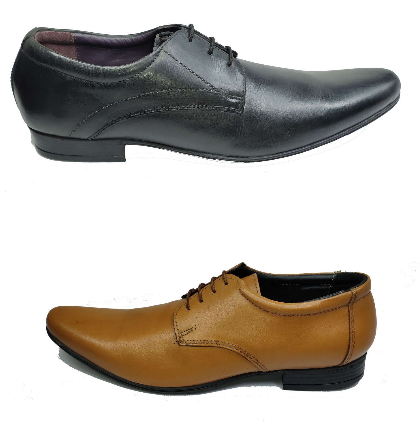 Leather Derby pointed with lace
