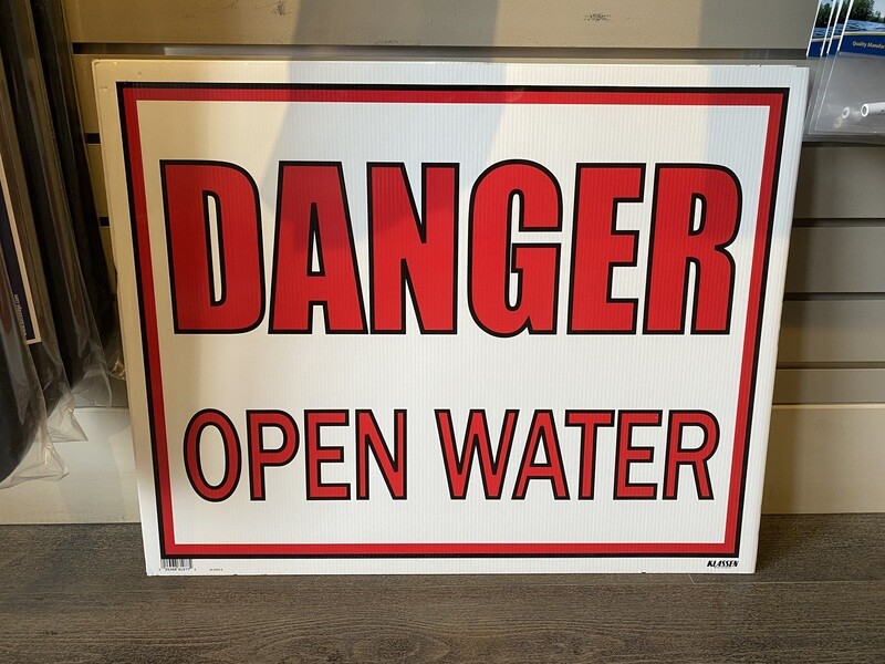 DANGER OPEN WATER SIGN