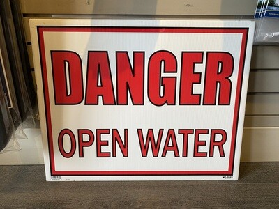 DANGER OPEN WATER SIGN