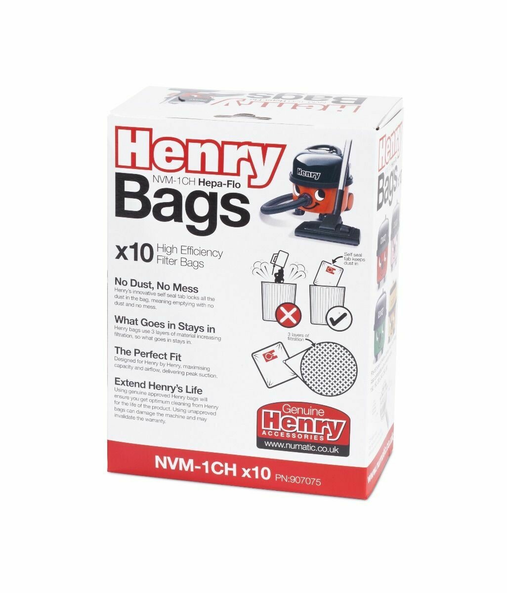 907166 Henry HEPA-FLO Disposable Bags Bulk Pack of 80 bags