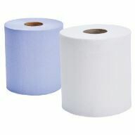 Premium Quality 2 ply BLUE Standard Centrefeed Rolls (6 rolls per case)