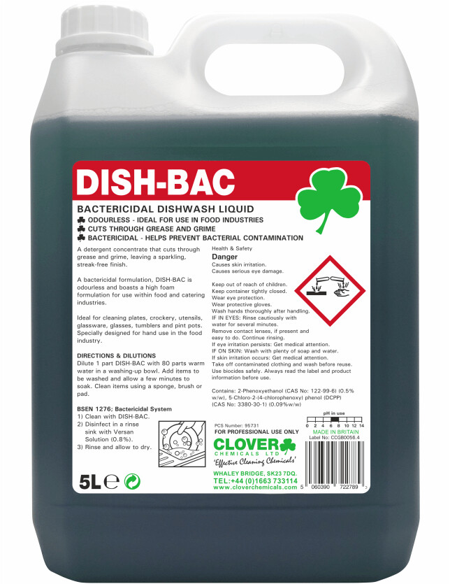 DISH-BAC Bactericidal Washing Up Liquid Concentrate