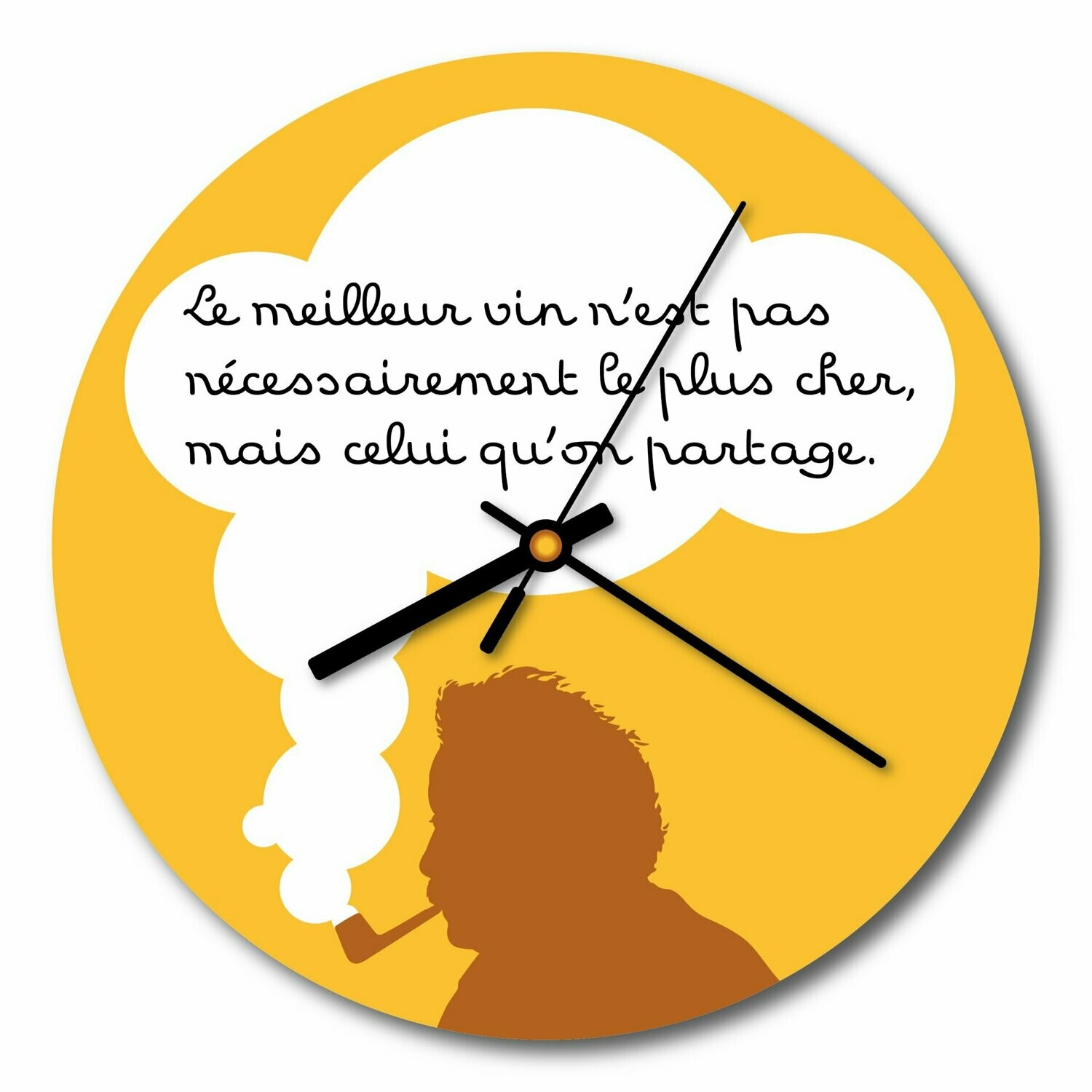 Horloge Citation Brassens N 2 Jaune