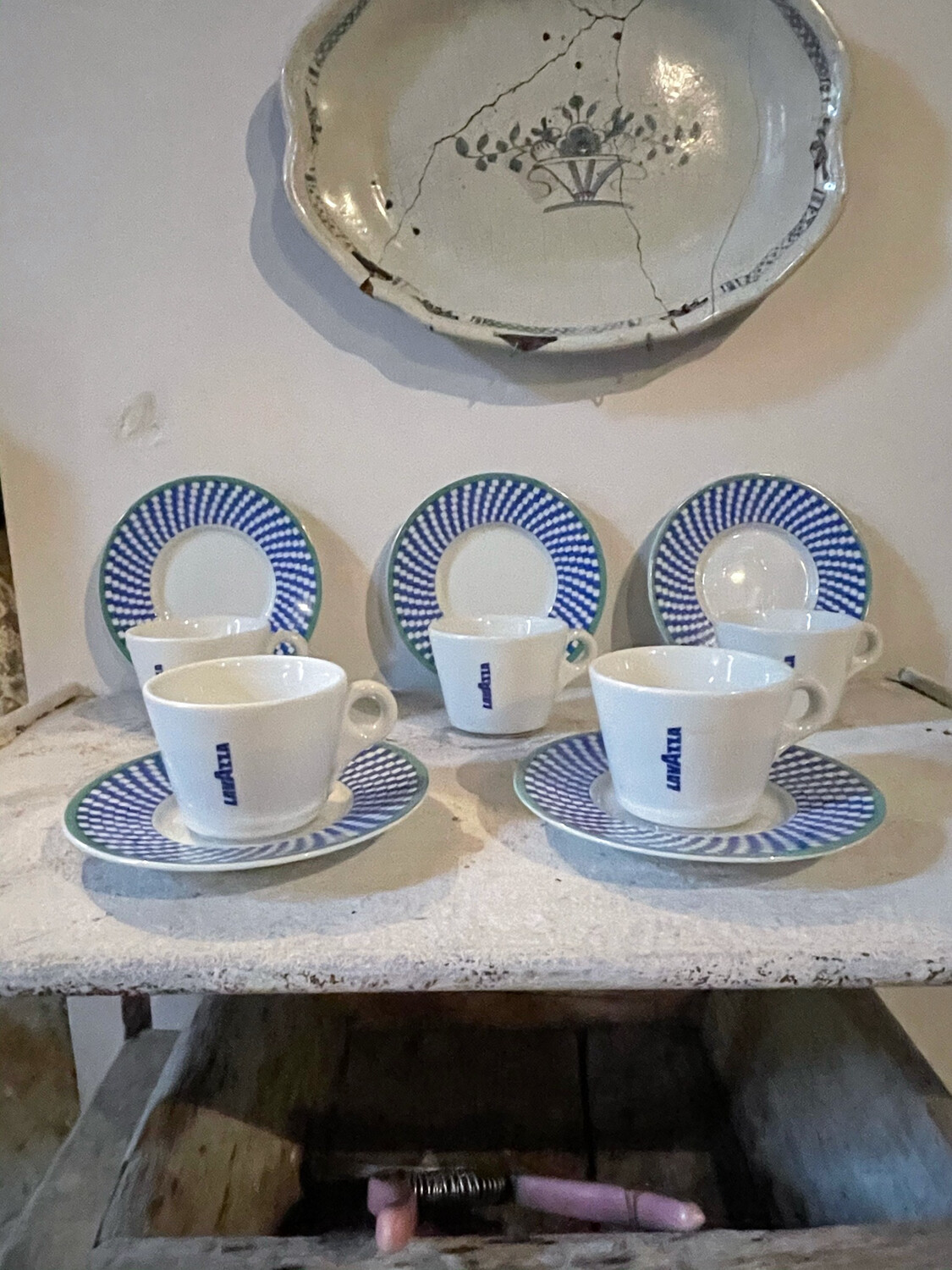French Vintage Café aulait Set Of Five