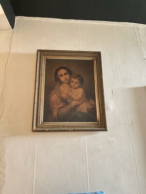 19thc Oilagraph Religious Picture In An Old Gilt frame...