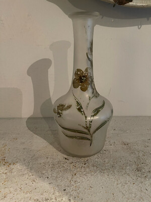 French Hand Painted Single Stem Vintage Vase