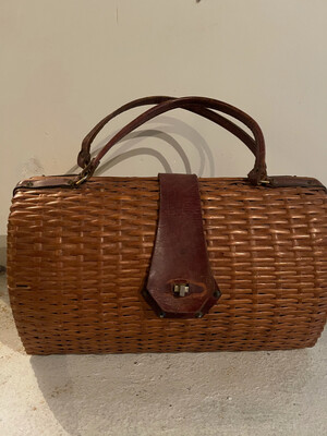French Vintage Woven Basket /handbag  From Paris