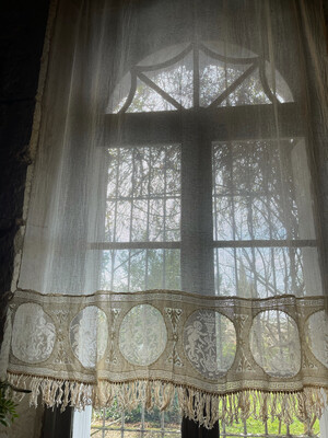 Vintage Cotton Lace Cherub Curtain ...