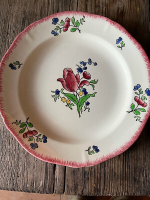 Set Of Six French Faience Antique French Plates