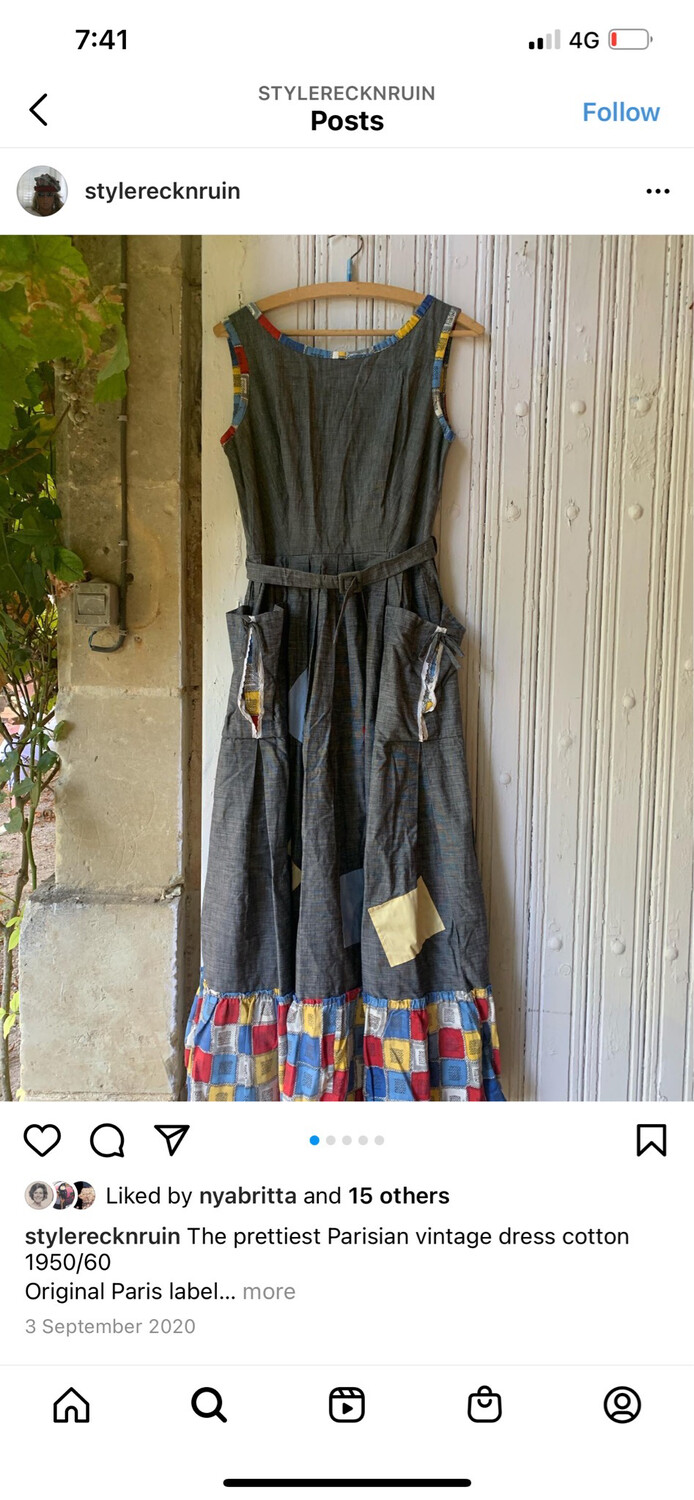 Vintage 1960 French Parisian Dress