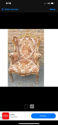 French Antique Gilt Wood Chair 