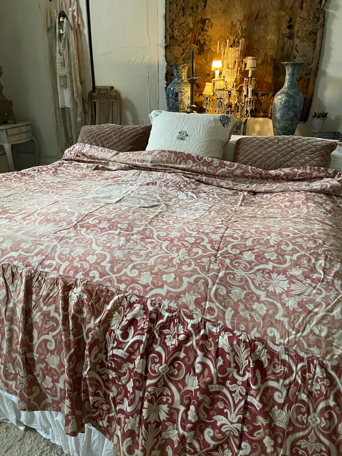 French 19 Th C Cotton Bed Cover