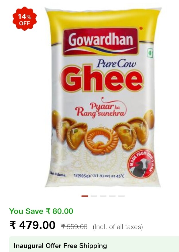 GOVERDHAN DESI COW GHEE