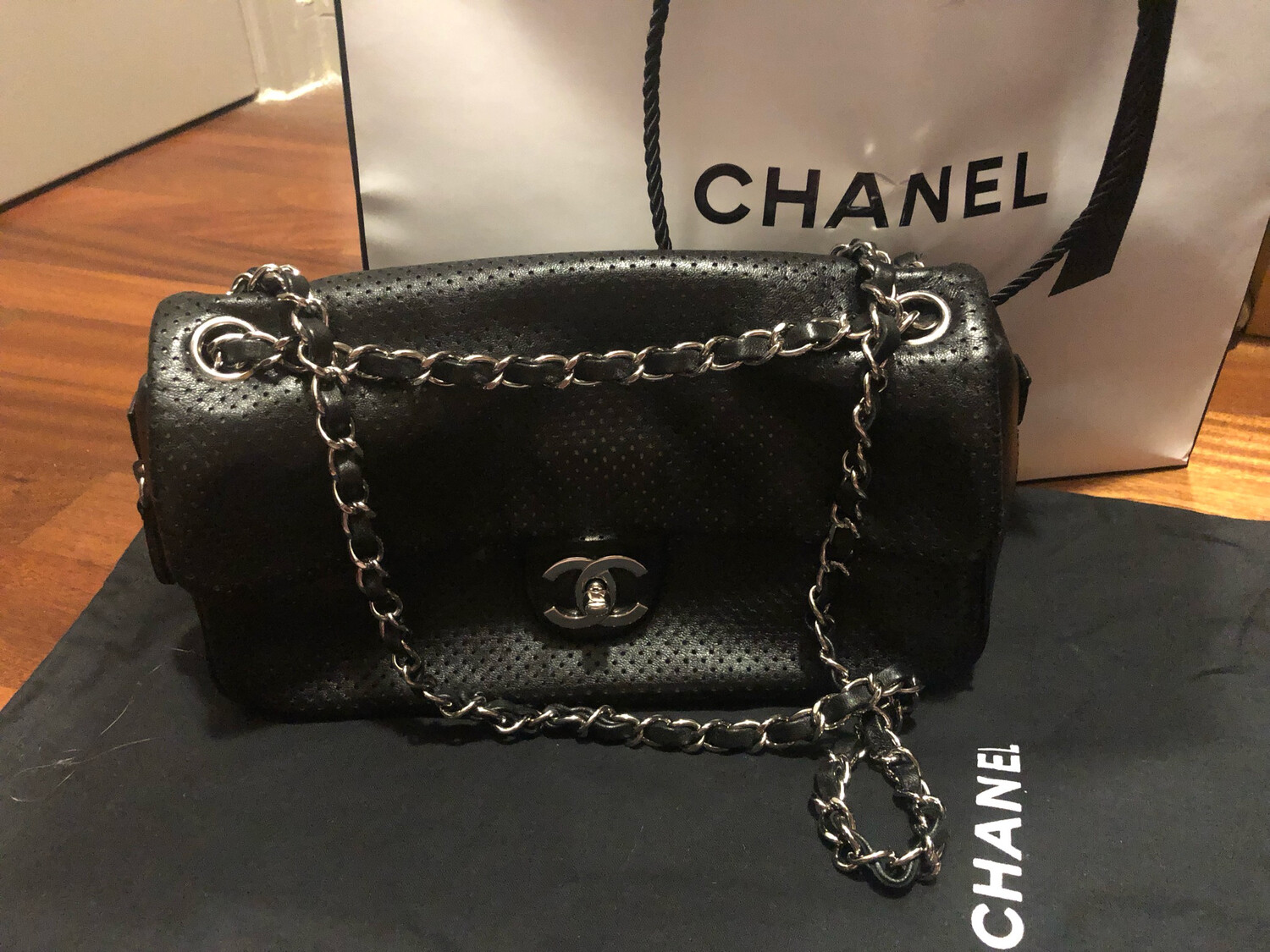 CHANEL PERFORATED CLASSIC FLAP BAG