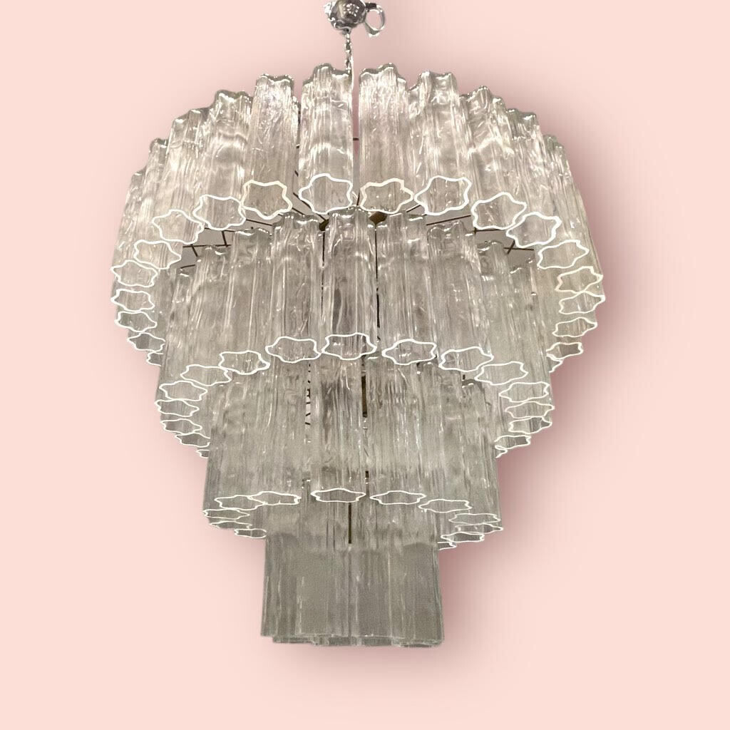 ​Extra Large Murano Glass Tube Chandelier 1980’s