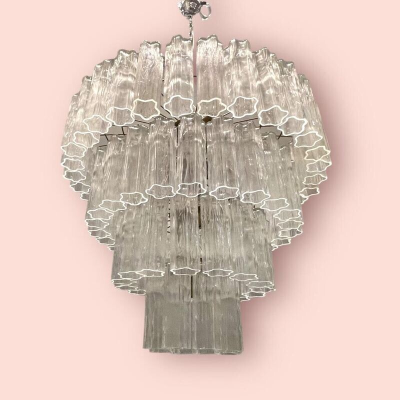 ​Extra Large Murano Glass Tube Chandelier 1980’s