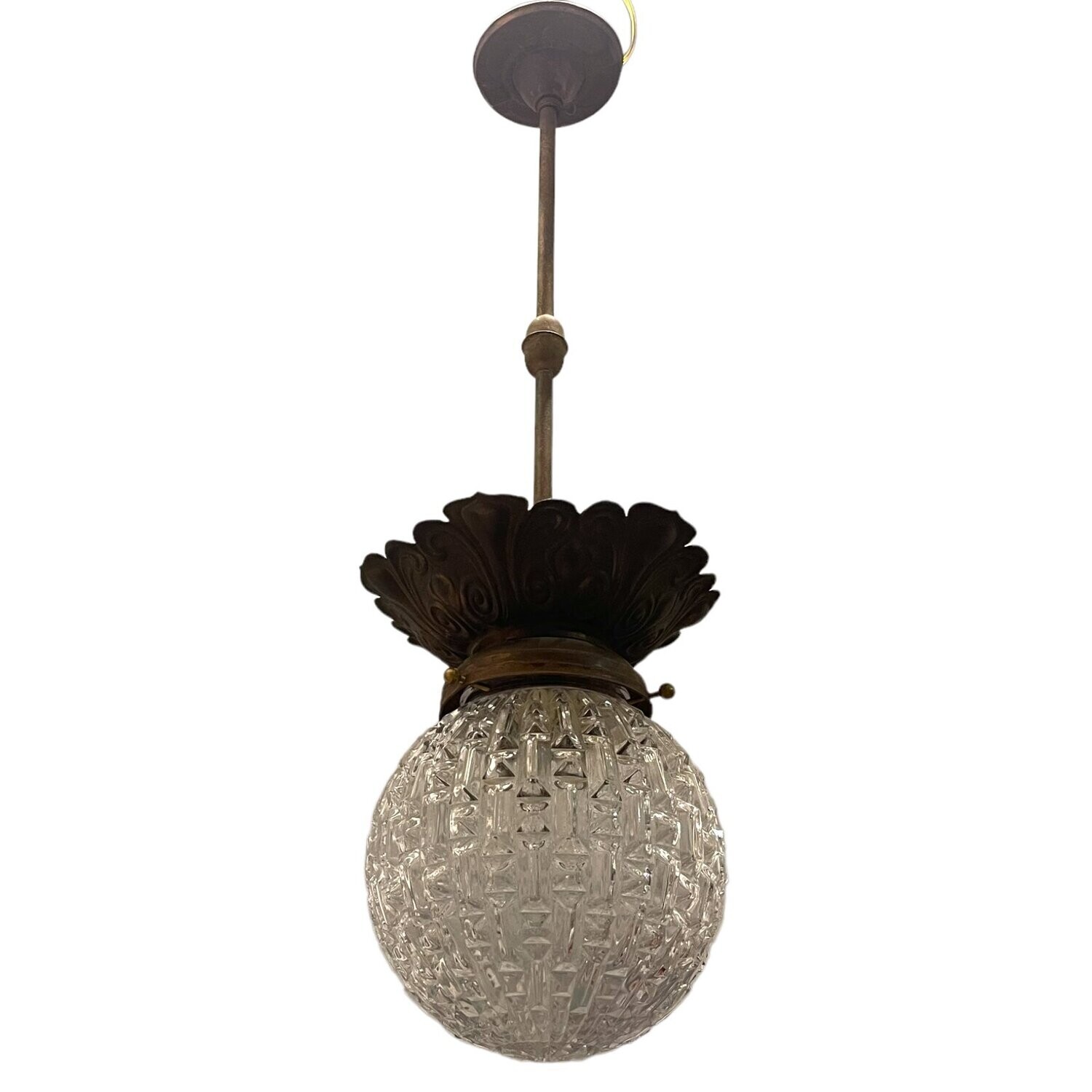 Crystal and Bronze Pendant, 1950s